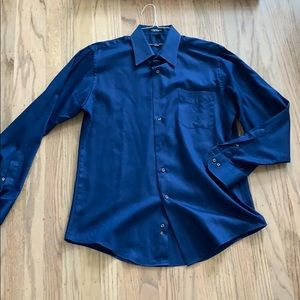 Deep blue button down large